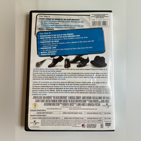 THE Blues Brothers 25th Anniversary Edition Dan Aykroyd John Belushi dvd movie - Picture 2 of 4